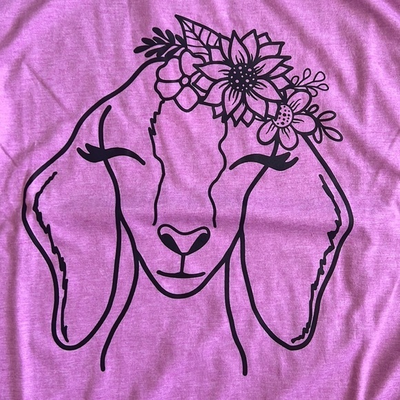 Lavender and Black Spring Flower Graphic Tee - Picture 2 of 5